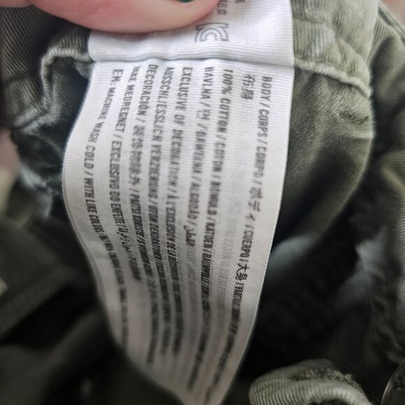 Abercrombie & fitch green baggy cargo pants women's size 16S Y2K style military - Picture 7 of 7